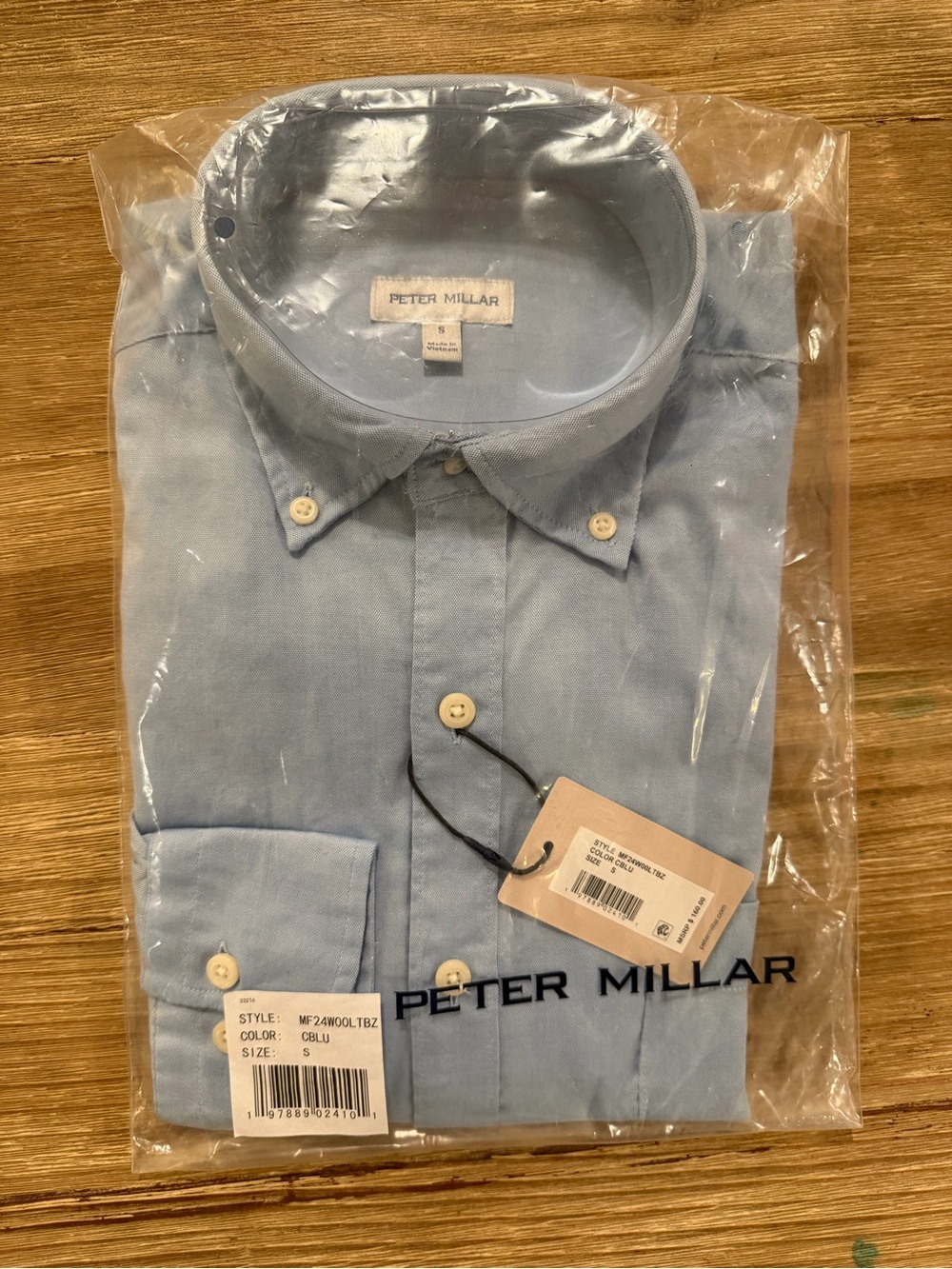 Peter Millar Men’s Shirt Small NWT Blue CBLU Long Sleeve Button Down
